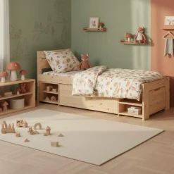 Lits Avec Rangement|Lits Avec Rangement>Camif Lit rangement enfant bois massif Tara - - 90 x 200 cm Naturel