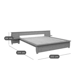 Lits Avec Rangement|Lits Avec Rangement></noscript>Camif Lit rangement Théo - - 160 x 200 cm Miel