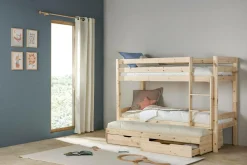 Chambres Enfant|Chambres Enfant>Camif Lits superposés gigognes 2 tiroirs bois massif Everest