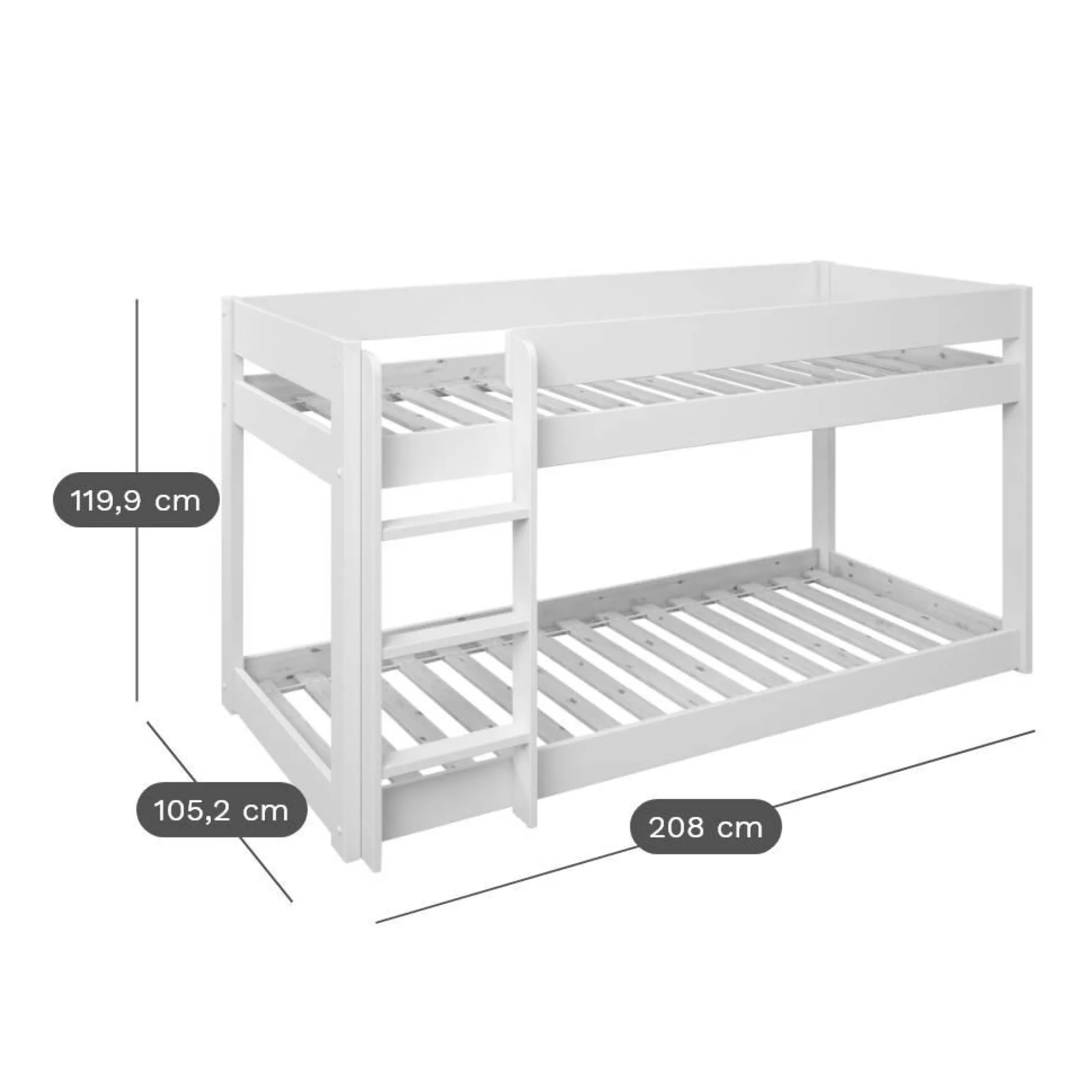 Chambres Enfant|Chambres Enfant>Camif Lits superposés Tobias - Naturel