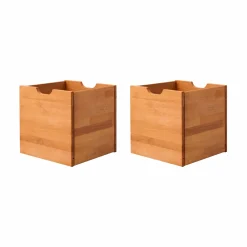 Meubles D'Entrée>Camif Lot de 2 cubes de rangement bois massif Cyriel - Hêtre Massif