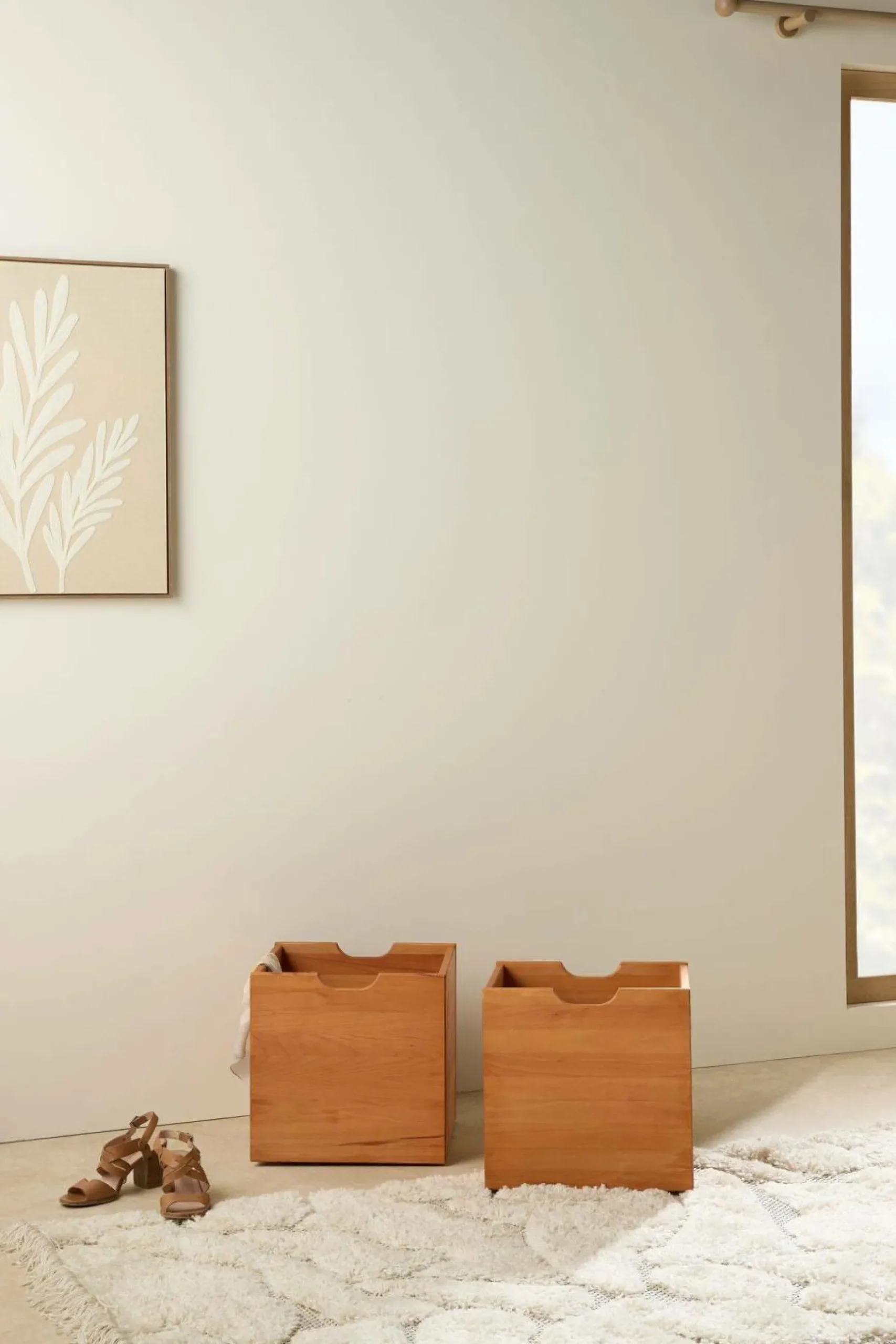 Meubles D'Entrée>Camif Lot de 2 cubes de rangement bois massif Cyriel - Hêtre Massif