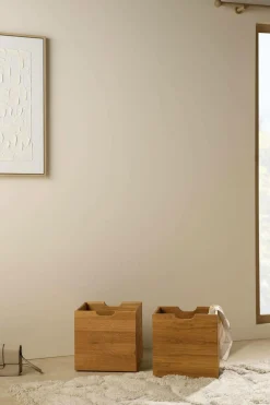 Meubles D'Entrée>Camif Lot de 2 cubes de rangement bois massif Cyriel - Chêne Massif