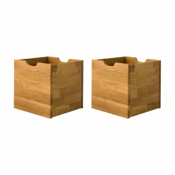 Meubles D'Entrée></noscript>Camif Lot de 2 cubes de rangement bois massif Cyriel - Chêne Massif