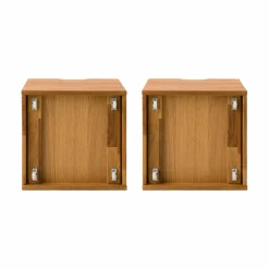 Meubles D'Entrée></noscript>Camif Lot de 2 cubes de rangement bois massif Cyriel - Chêne Massif