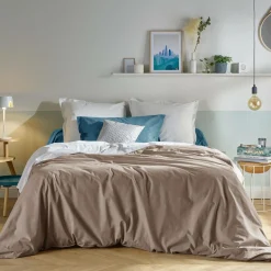 Draps Housse>Camif Lot de 2 draps housses bonnet 33 cm coton bio Fil & Sens - - 140 x 200 cm Taupe