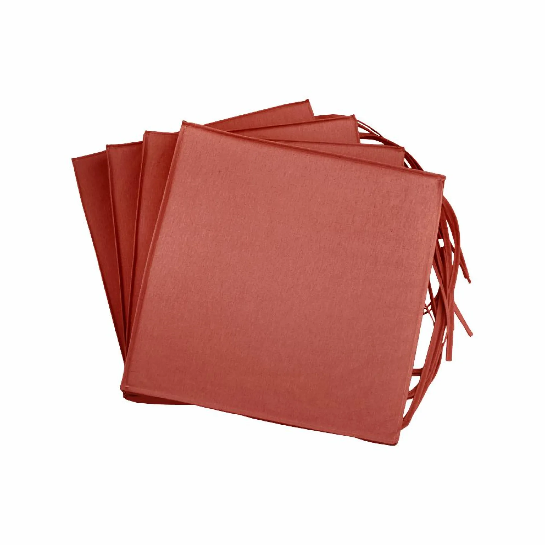 Accessoires Transats>Camif Lot de 4 Galettes de Chaises de Jardin Recyclé Heva - Tomette