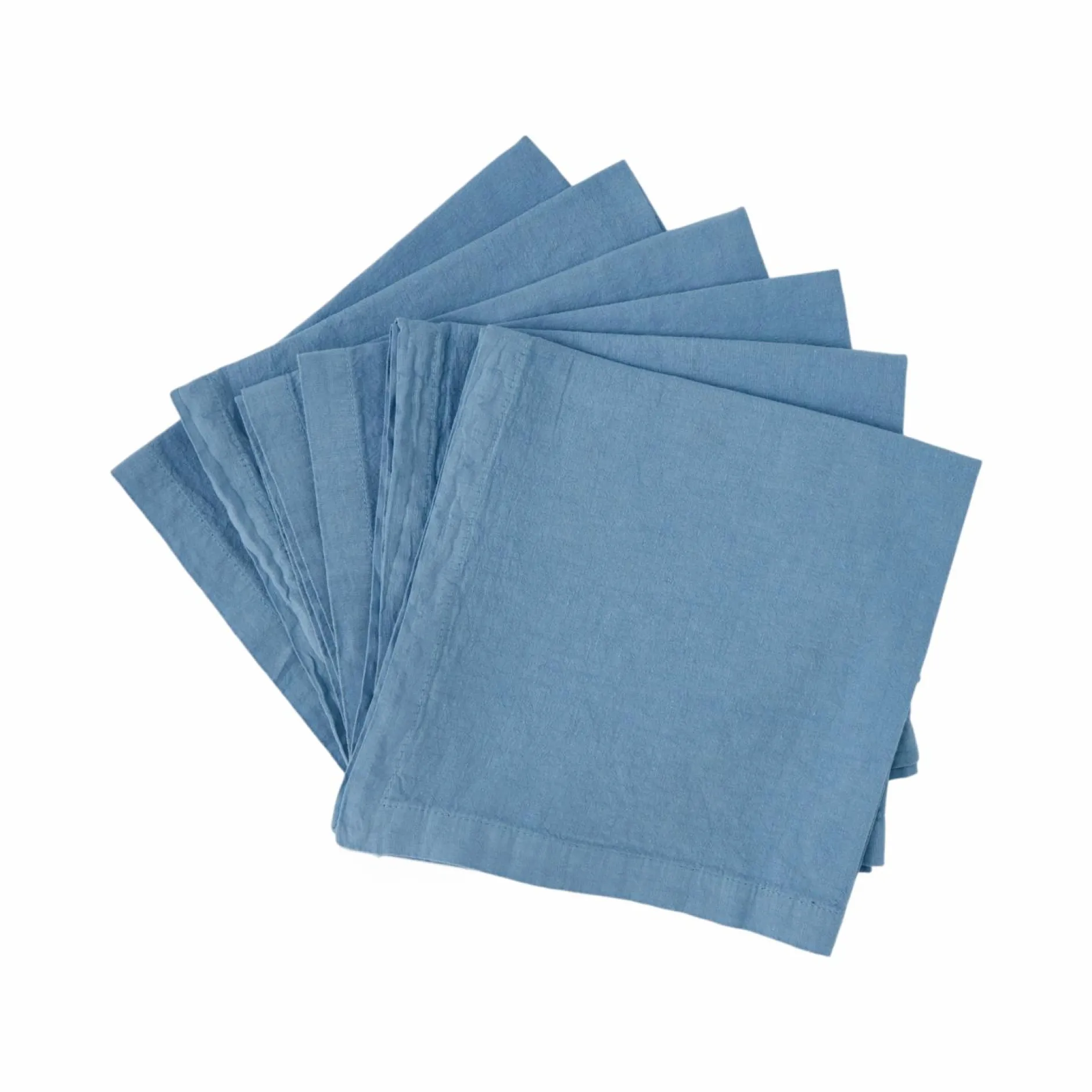 Serviettes De Table|Serviettes De Table>Camif Lot de 6 serviettes coton lin Eline - - 45 x 45 cm Bleu Gris