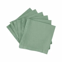 Serviettes De Table|Serviettes De Table>Camif Lot de 6 serviettes coton lin Eline - - 45 x 45 cm Lichen Vert