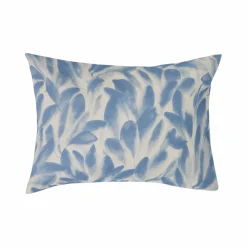Taies D'Oreiller>Camif Lot de 2 taies d'oreiller coton lin Plantain - - 50 x 70 cm Ecru/Bleu gris