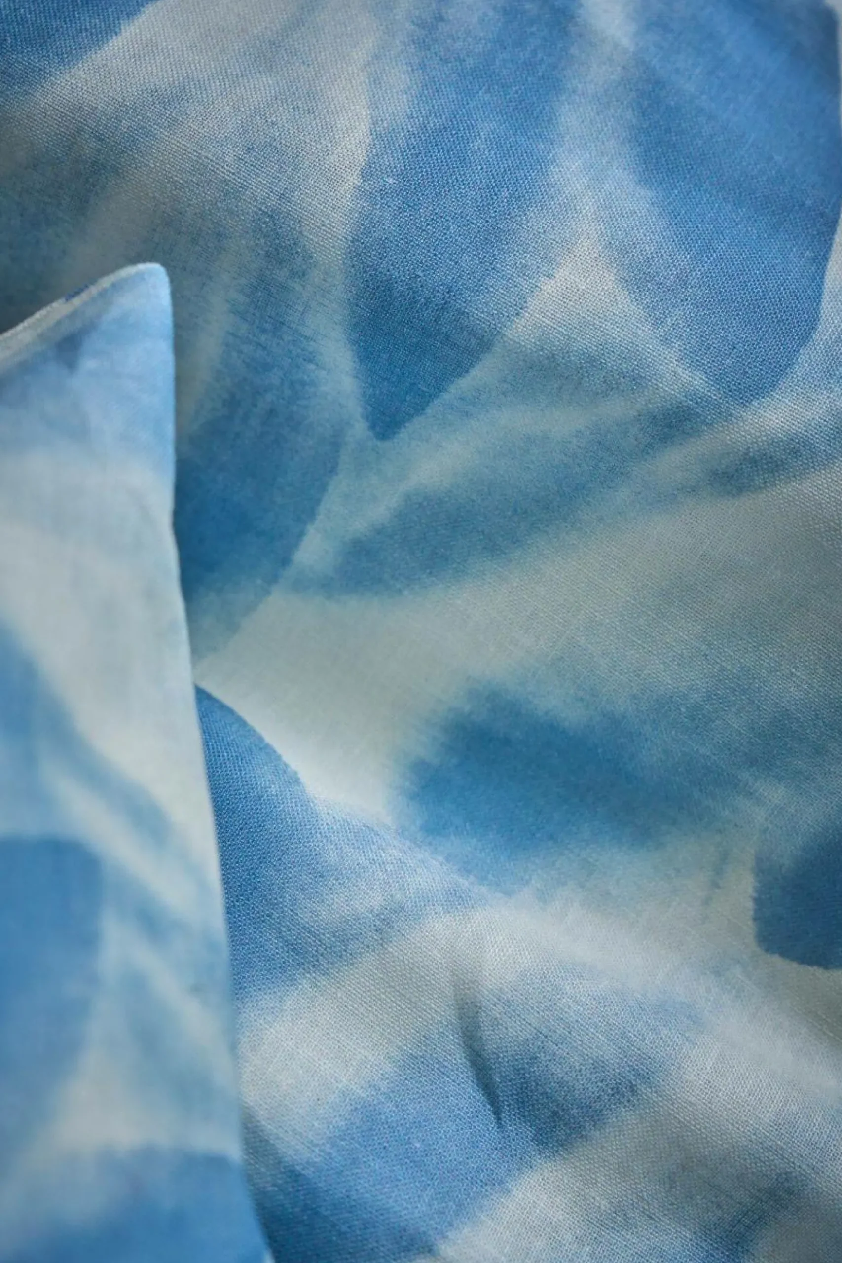 Taies D'Oreiller>Camif Lot de 2 taies d'oreiller coton lin Plantain - - 50 x 70 cm Ecru/Bleu gris