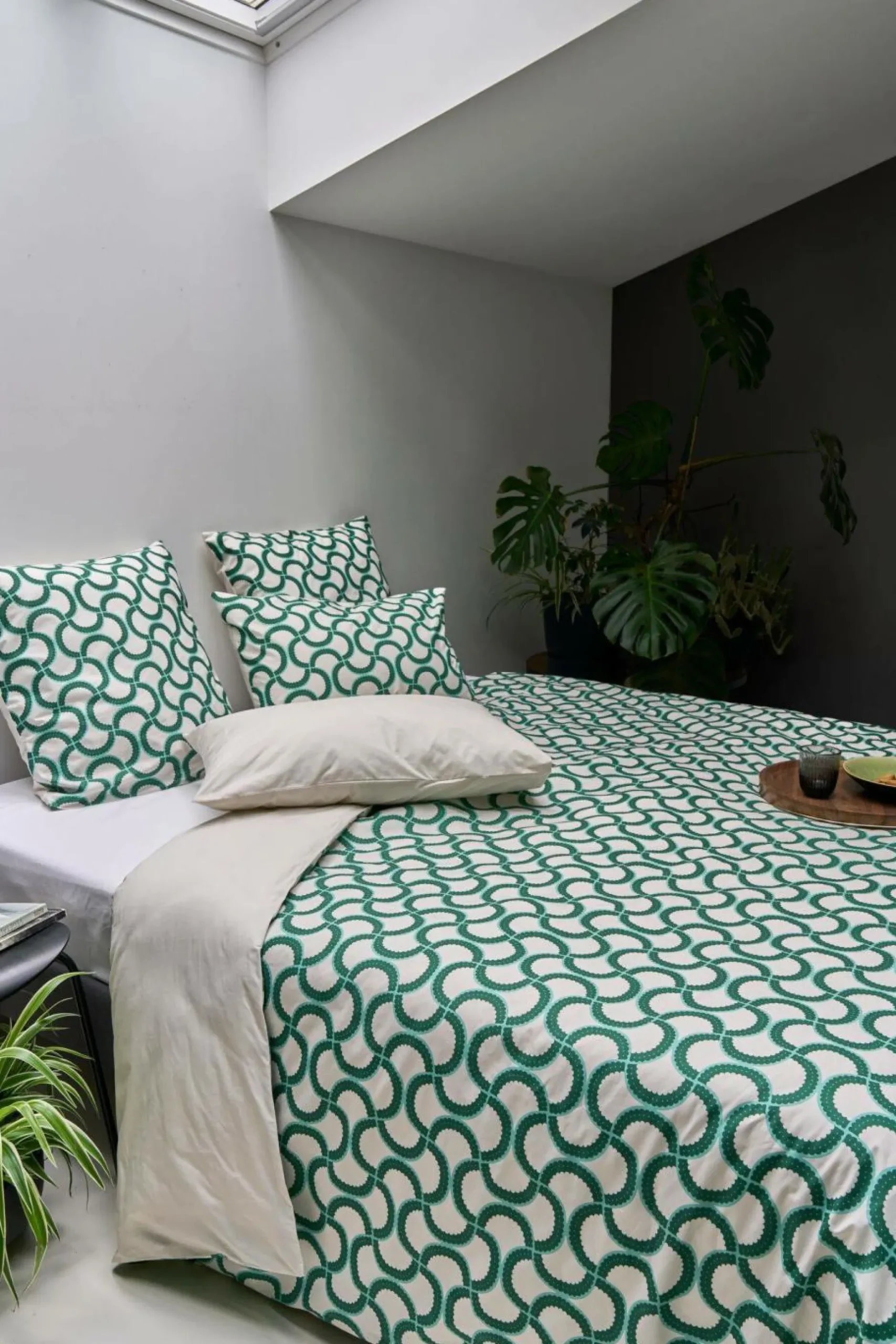 Taies D'Oreiller>Camif Lot de 2 taies d'oreiller coton bio Jardin Urbain - - 50 x 70 cm Vert Feuille