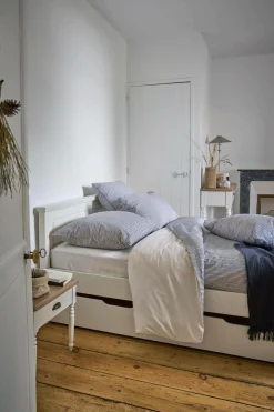 Taies D'Oreiller>Camif Lot de 2 taies d'oreiller percale Aulne - - 50 x 70 cm Rayures Bleu Nautique