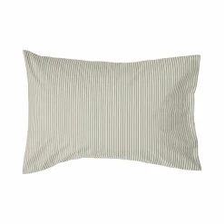 Taies D'Oreiller>Camif Lot de 2 taies d'oreiller percale Aulne - - 50 x 70 cm Rayures Vertes