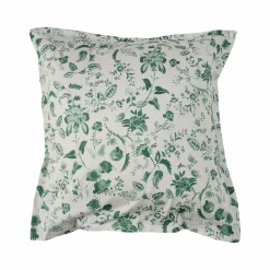 Taies D'Oreiller>Camif Lot de 2 taies d'oreiller satin Pondichéry - - 65 x 65 cm Vert feuille