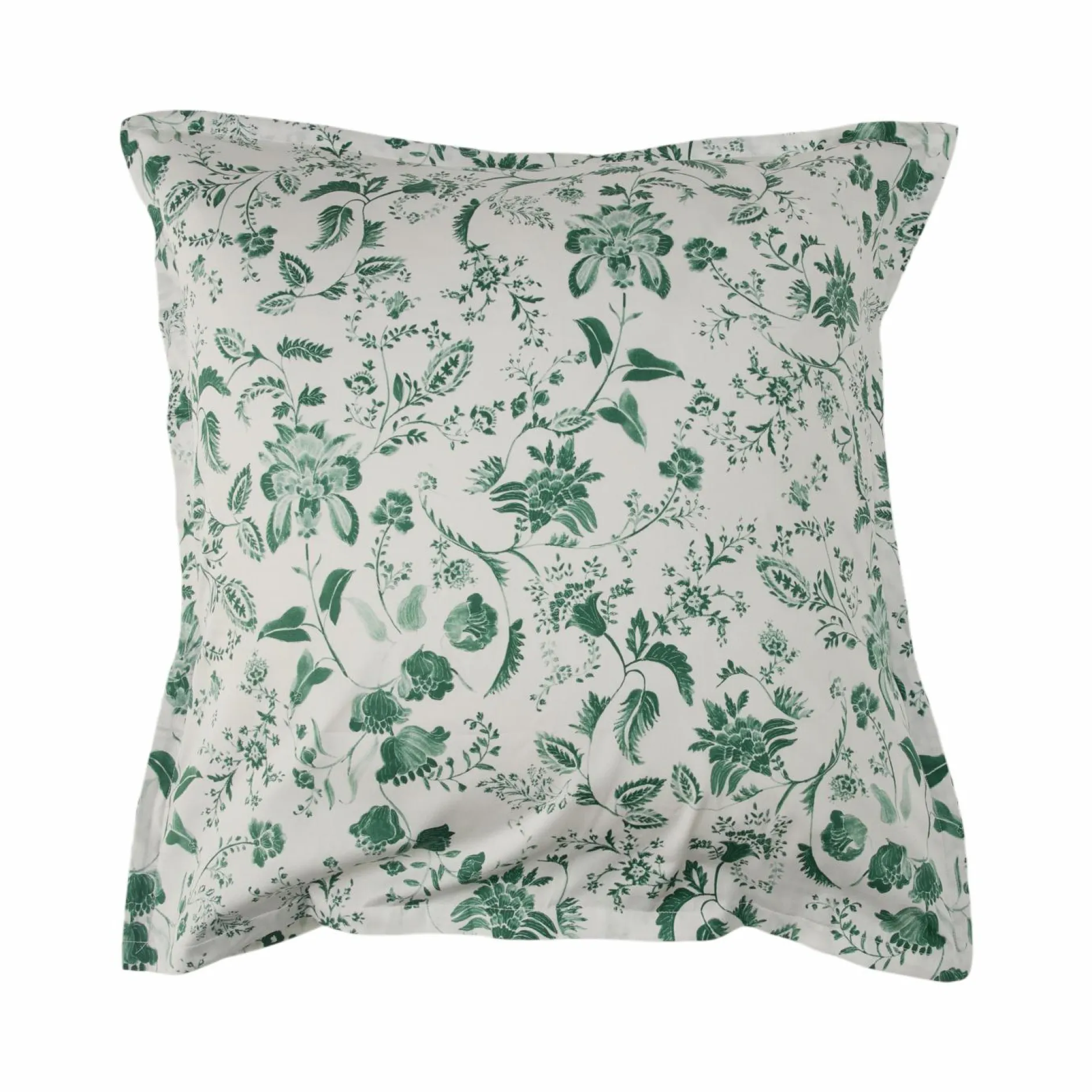 Taies D'Oreiller>Camif Lot de 2 taies d'oreiller satin Pondichéry - - 65 x 65 cm Vert feuille