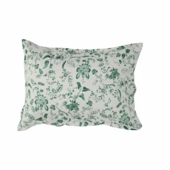 Taies D'Oreiller>Camif Lot de 2 taies d'oreiller satin Pondichéry - - 50 x 75 cm Vert feuille