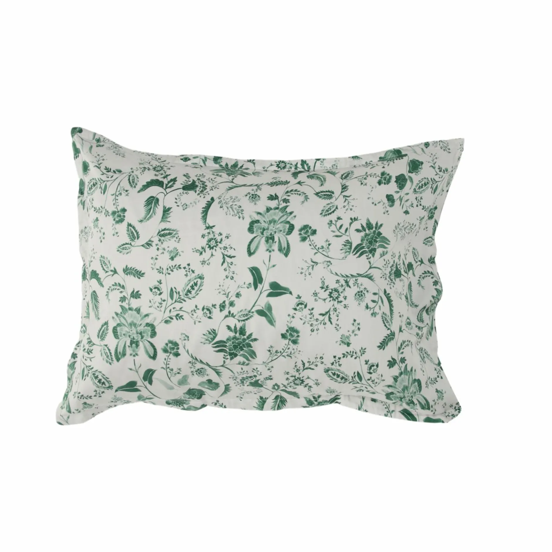 Taies D'Oreiller>Camif Lot de 2 taies d'oreiller satin Pondichéry - - 50 x 75 cm Vert feuille