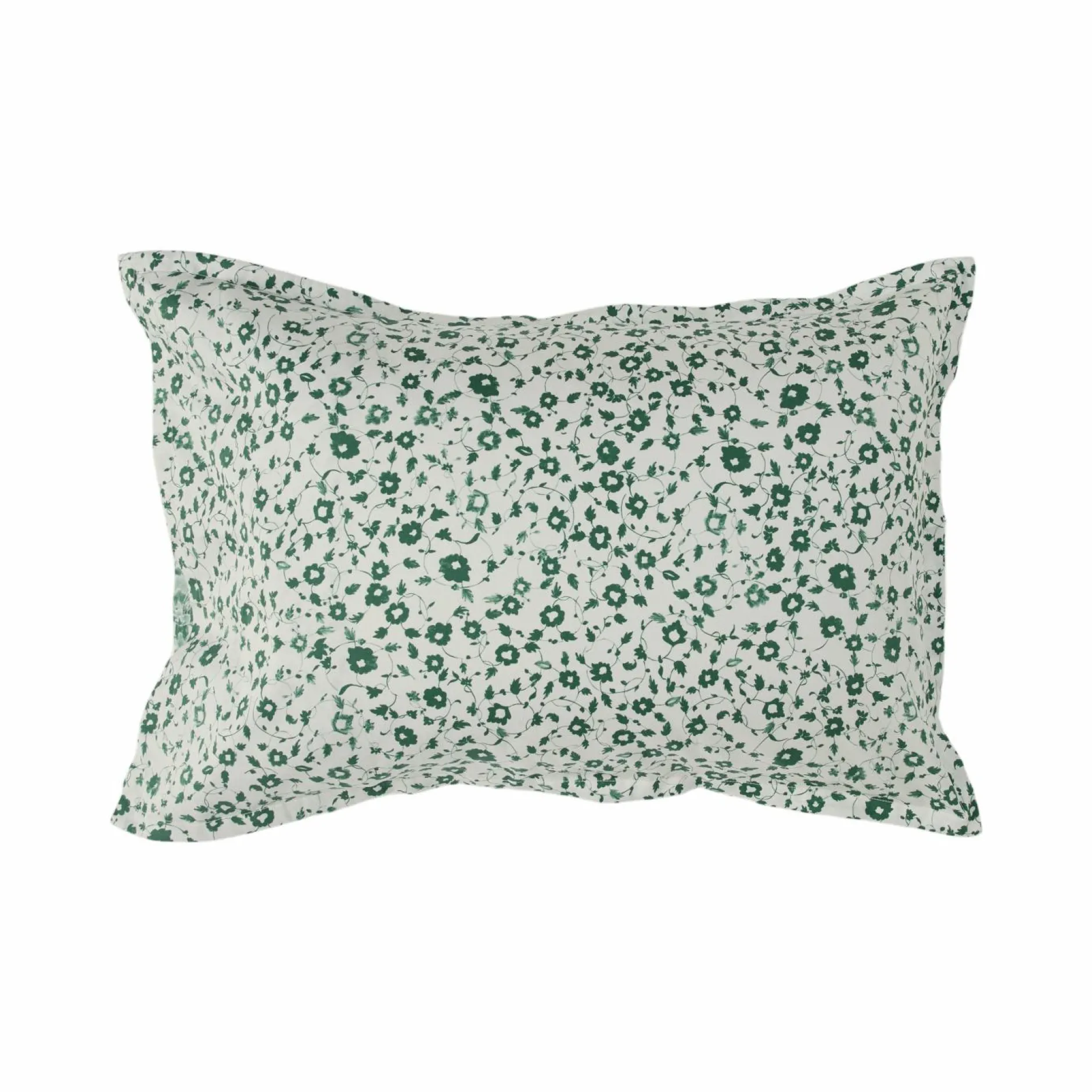 Taies D'Oreiller>Camif Lot de 2 taies d'oreiller satin Pondichéry - - 50 x 75 cm Vert feuille