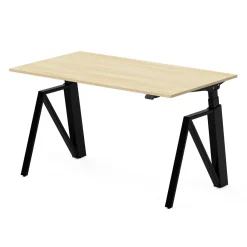 Bureaux>Camif MAKIBA Bureau électrique assis-debout ergonomique Maxime - - Largeur 140 cm Plateau Bois Clair/Pieds Noirs