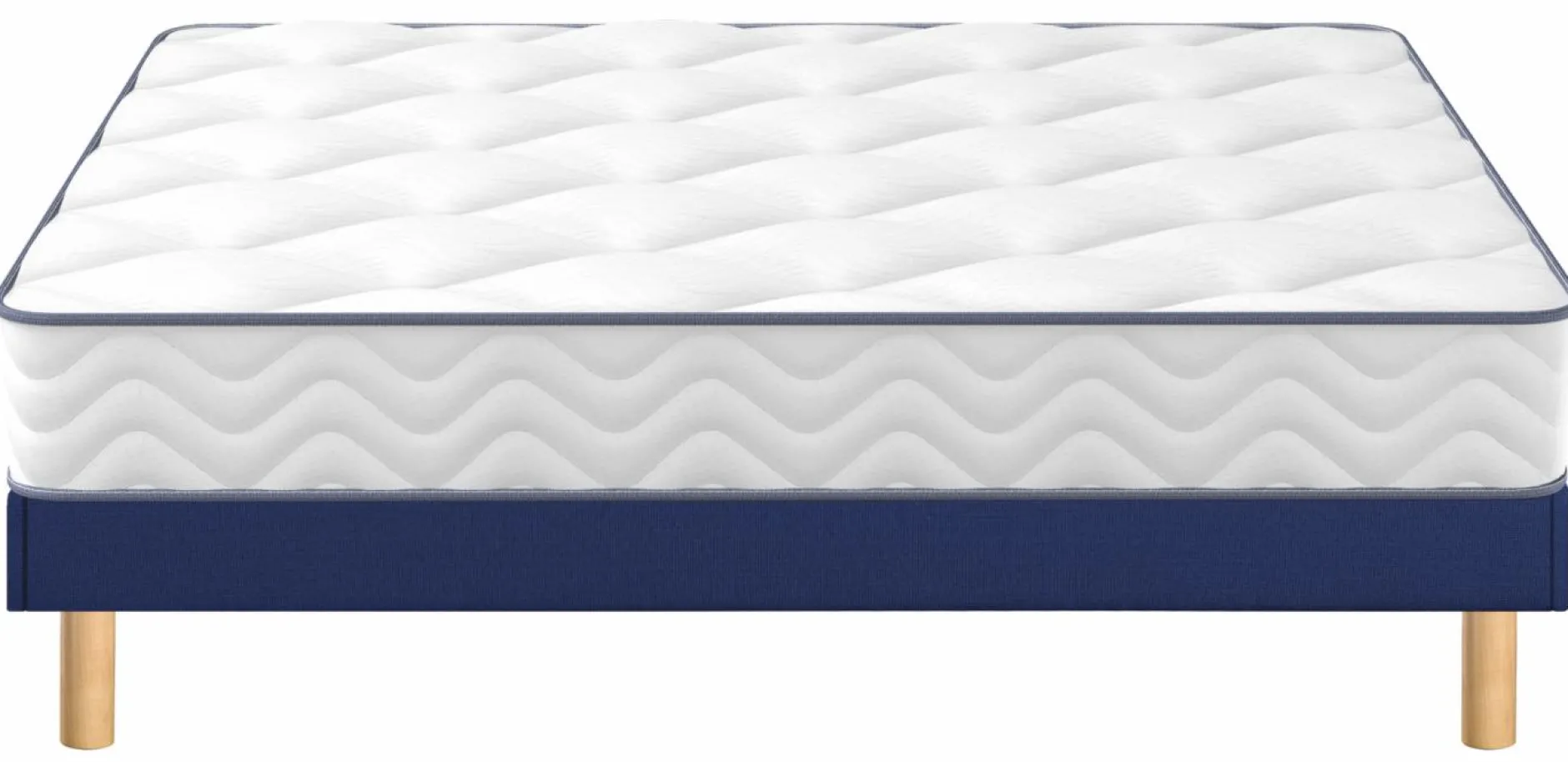 Ensembles 90 X 190 Cm|Ensembles 160 X 200 Cm>Camif MERINOS Ensemble sommier et matelas Sweety - - 140 x 190 cm Bleu Nuit