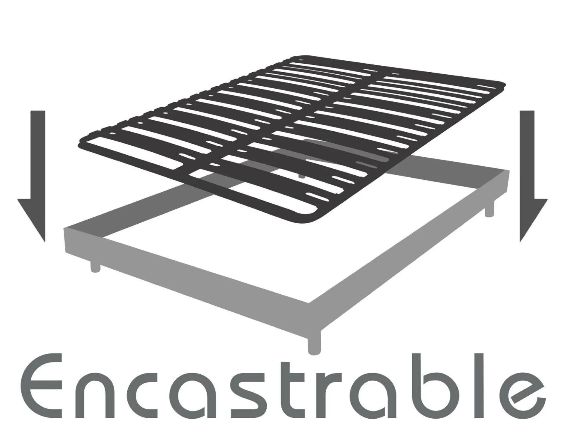 Sommiers 90 X 190 Cm|Sommiers 140 X 190 Cm>Camif MERINOS Sommier cadre métal à lattes 5 zones 4 cm - 140 x 200 cm