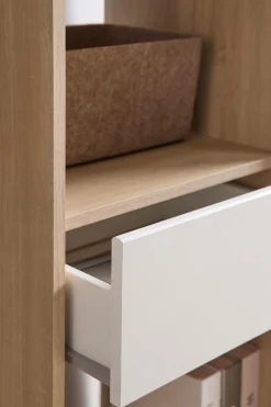 Meubles D'Entrée></noscript>Camif Meuble d'entrée blanc et décor bois Paul