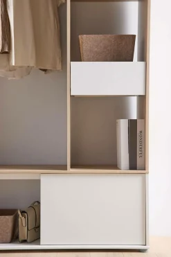 Meubles D'Entrée></noscript>Camif Meuble d'entrée blanc et décor bois Paul