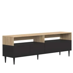 Meubles Tv>Camif Meuble TV Horizon - Chêne/Noir