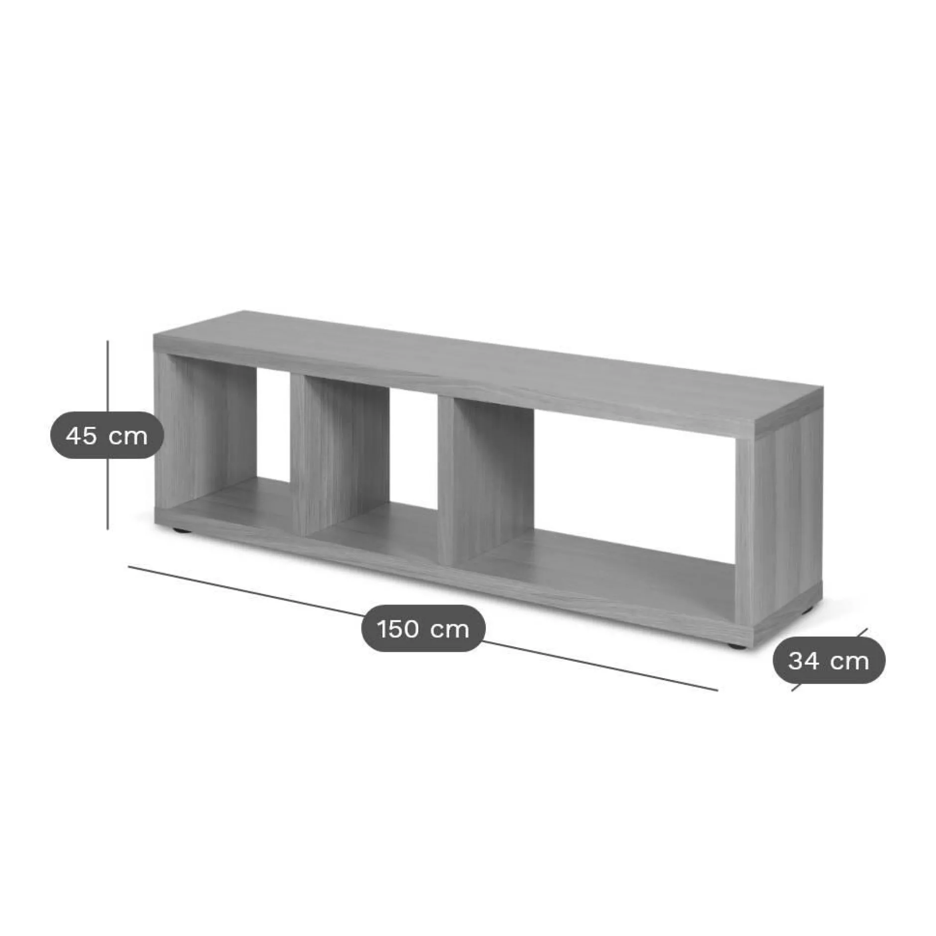 Meubles Tv>Camif Meuble TV Texas - Noyer