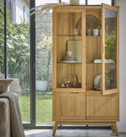 Meubles Vitrines>Camif Meuble vitrine 4 portes bois Adèle