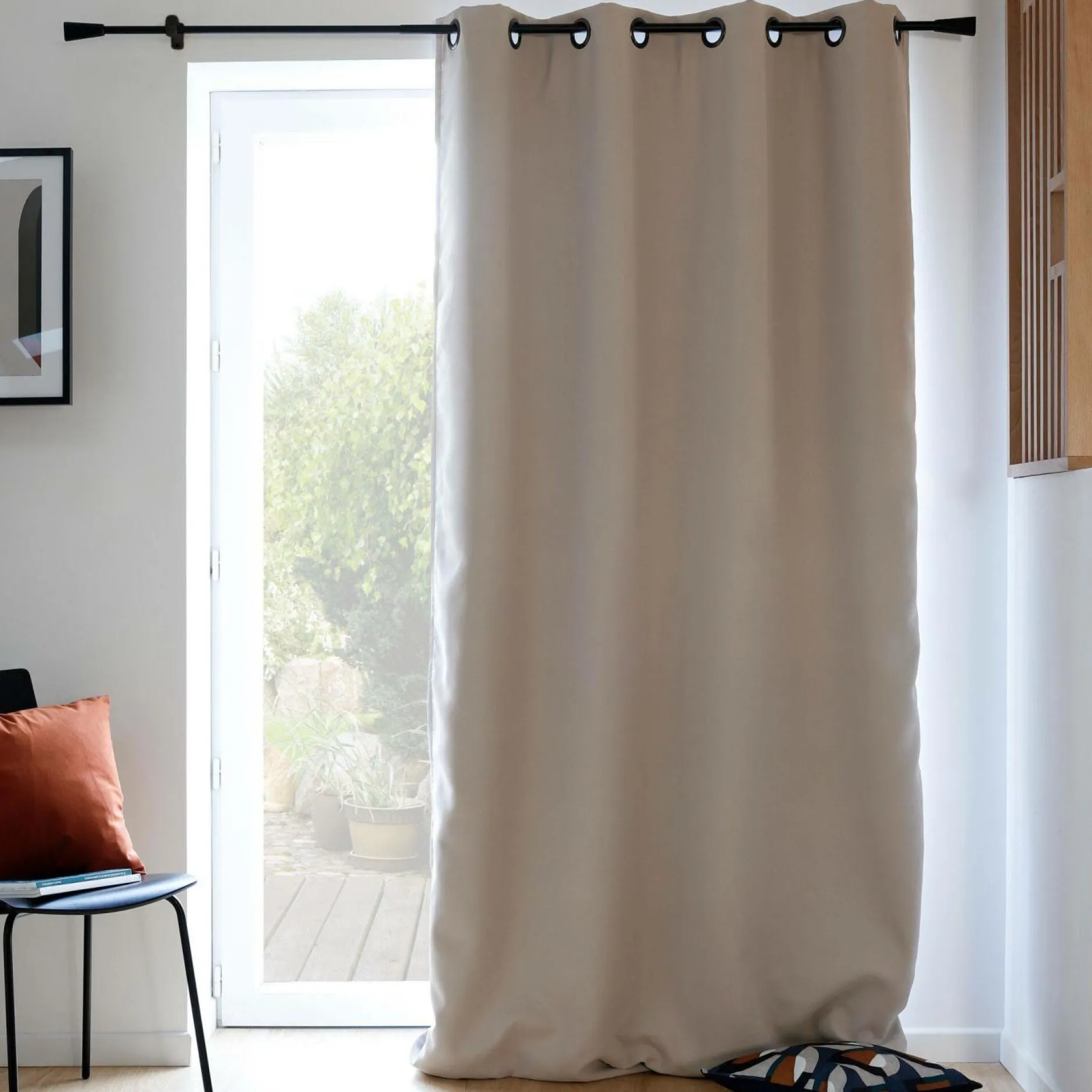 Rideaux Et Voilage|Rideaux Et Voilage>Camif MOONDREAM Rideau 3 en 1 phonique thermique occultant Marius - Galet