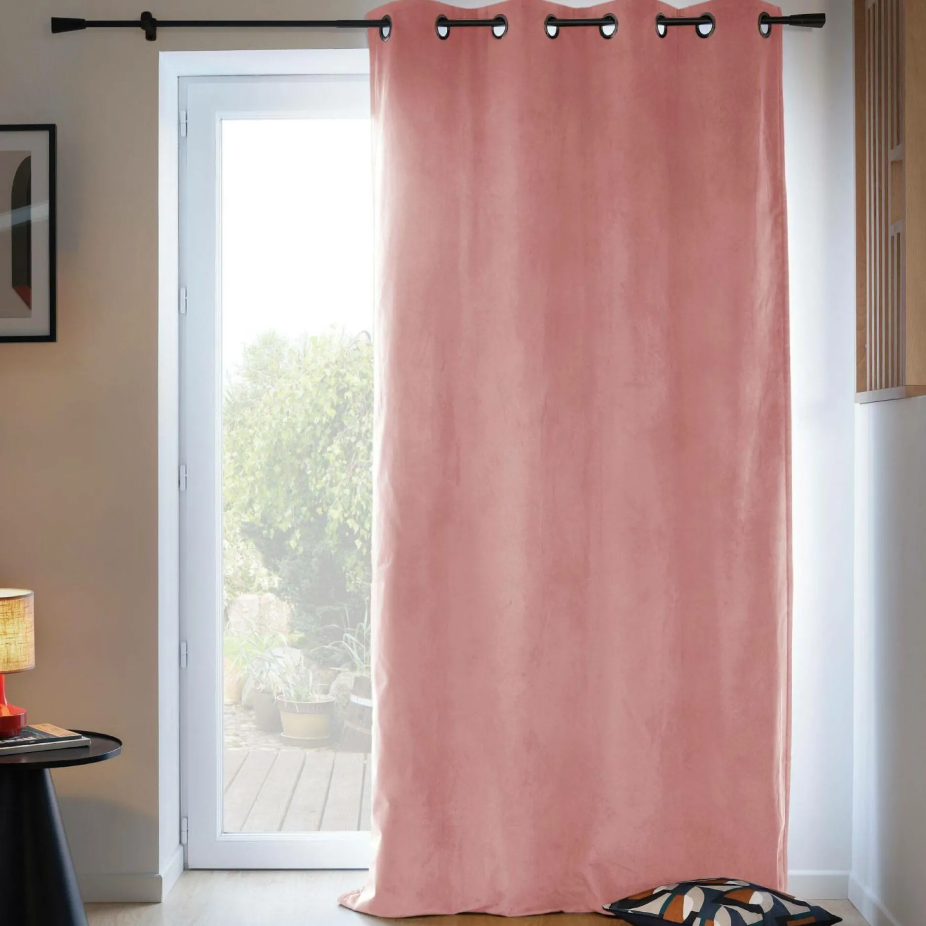 Rideaux Et Voilage|Rideaux Et Voilage>Camif MOONDREAM Rideau velours 3 en 1 phonique thermique occultant Marilou - Vieux rose
