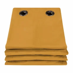 Rideaux Et Voilage|Rideaux Et Voilage>Camif MOONDREAM Rideau velours 3 en 1 phonique thermique occultant Marilou - Ocre