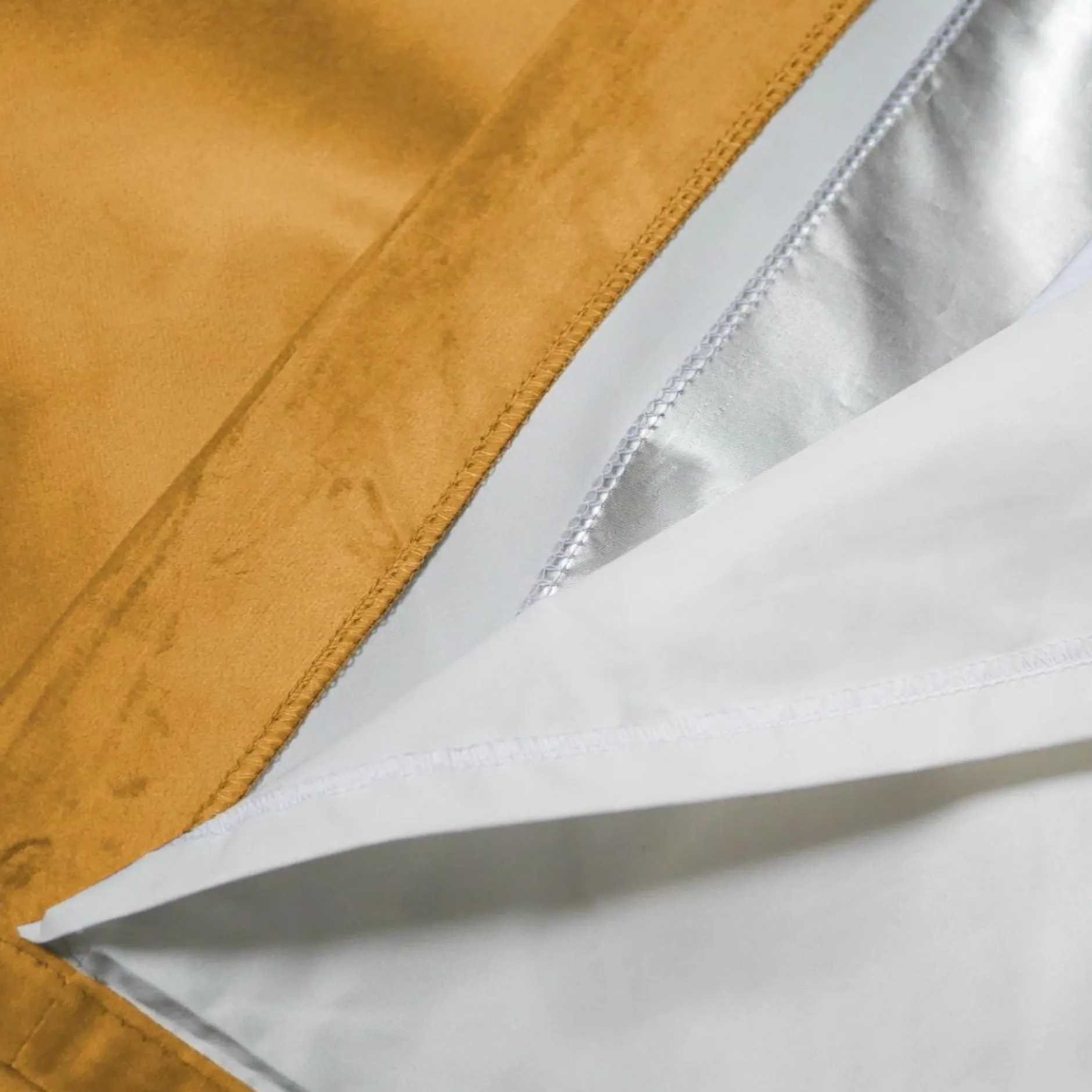 Rideaux Et Voilage|Rideaux Et Voilage>Camif MOONDREAM Rideau velours 3 en 1 phonique thermique occultant Marilou - Ocre