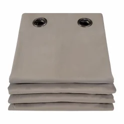 Rideaux Et Voilage|Rideaux Et Voilage>Camif MOONDREAM Rideau velours 3 en 1 phonique thermique occultant Marilou - Taupe