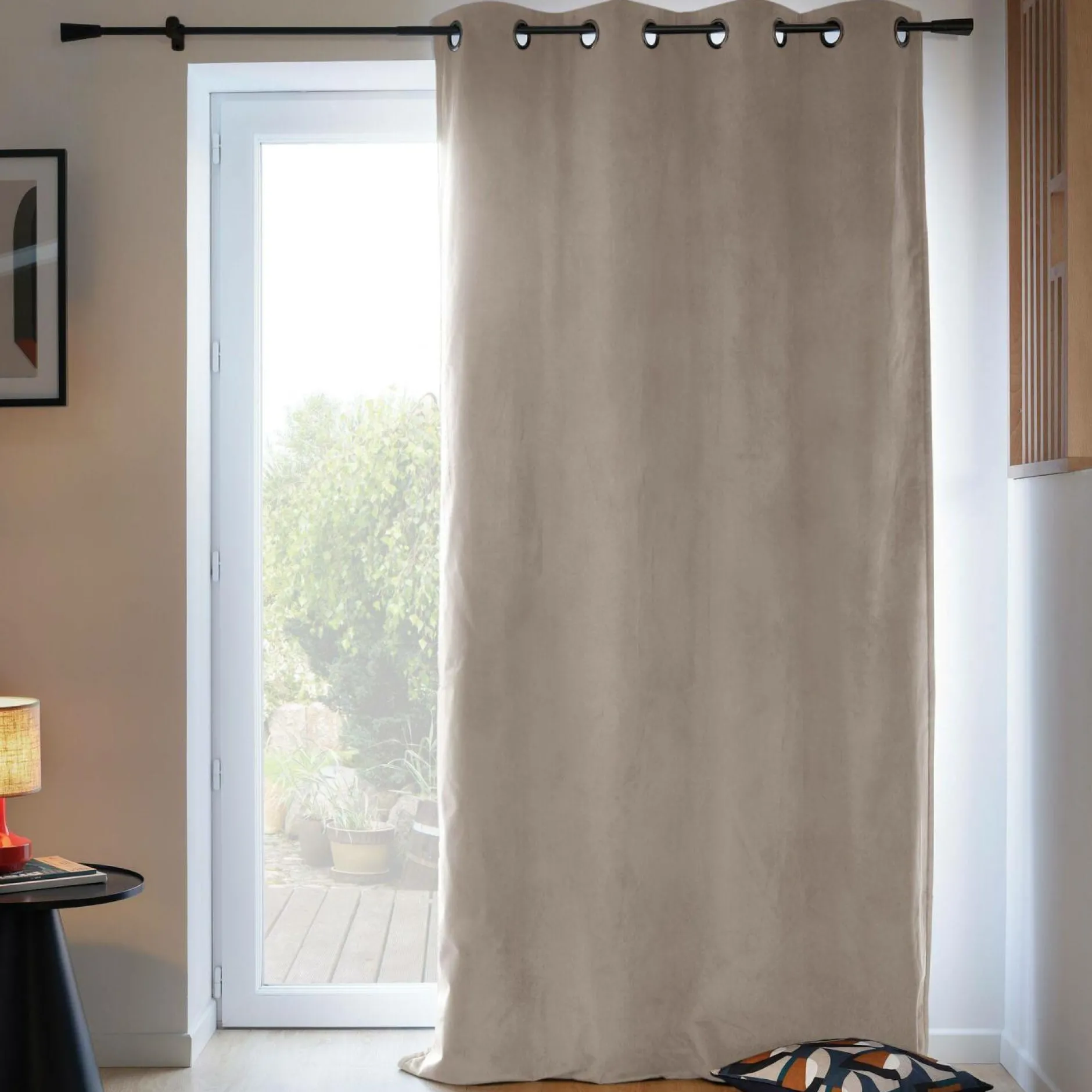 Rideaux Et Voilage|Rideaux Et Voilage>Camif MOONDREAM Rideau velours 3 en 1 phonique thermique occultant Marilou - Taupe