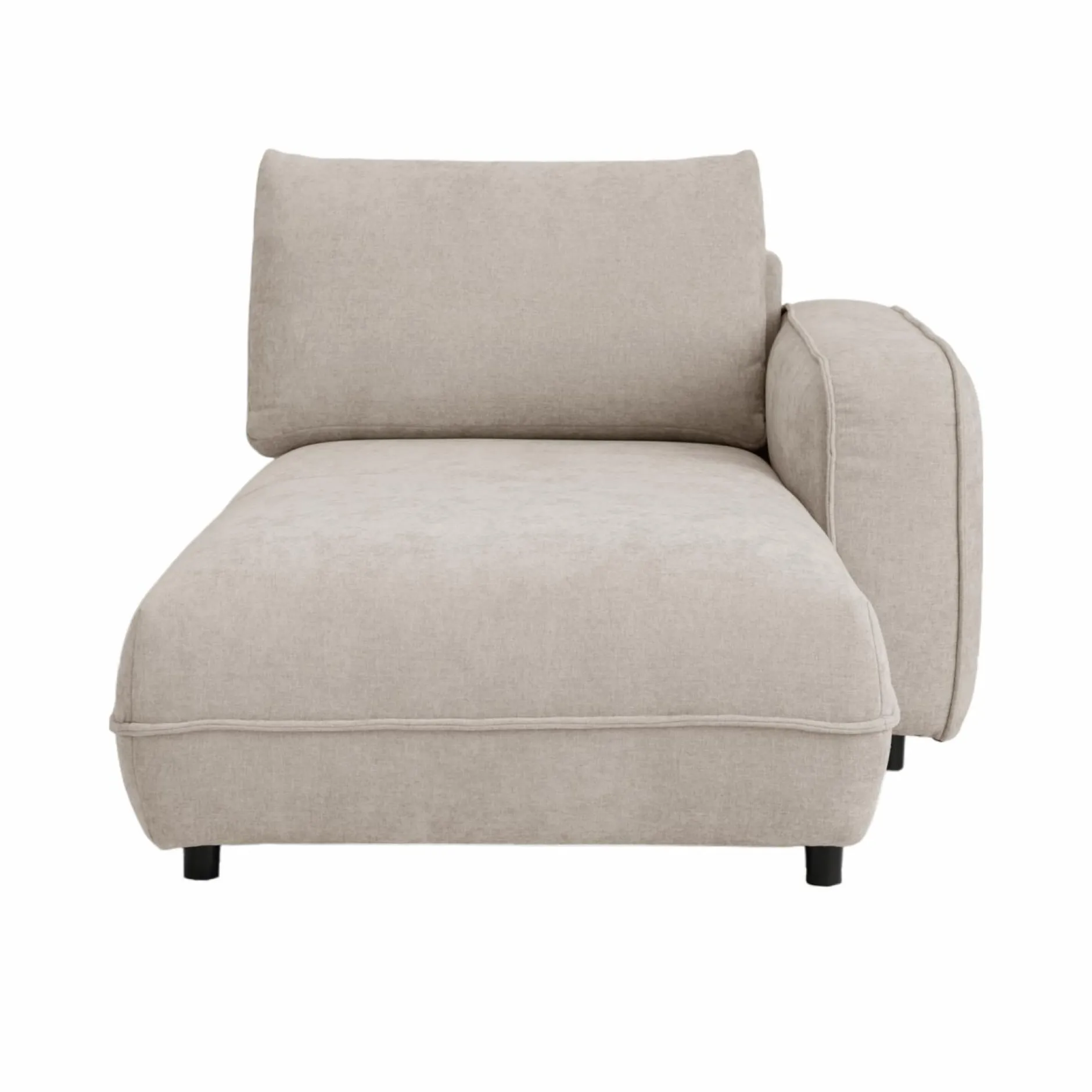 Canapés Modulables>Camif Méridienne pour canapé modulable tissu Solenn - - Méridienne droite Ecru