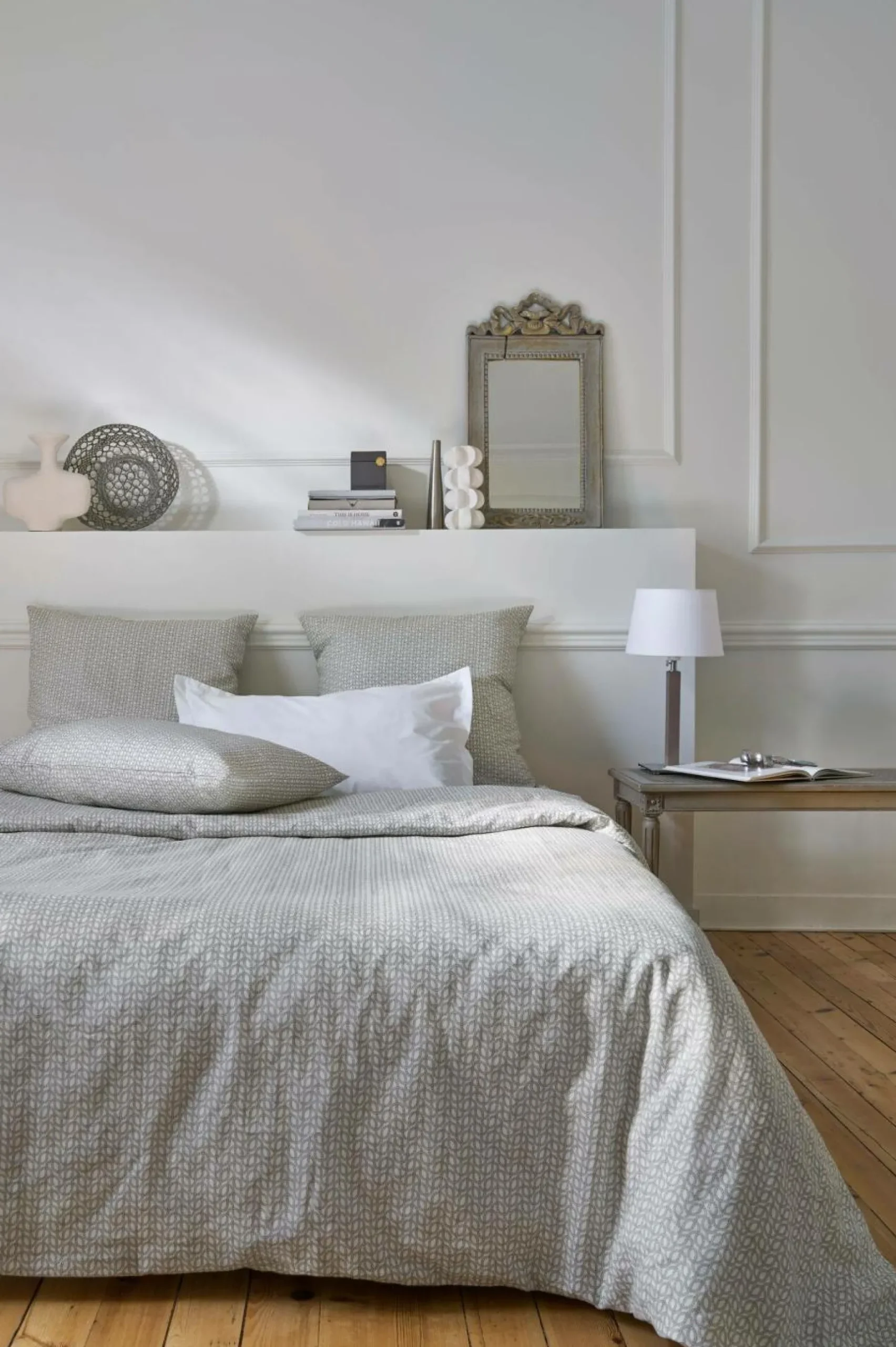 Housses De Couette|Parures De Lit>Camif Parure de lit coton lin Néo classique - - 240 x 220 cm Galuchat