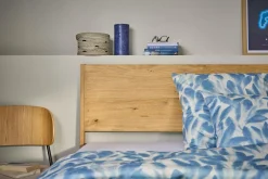 Housses De Couette|Parures De Lit>Camif Parure de lit coton lin Plantain - - 240 x 220 cm Ecru/Bleu gris