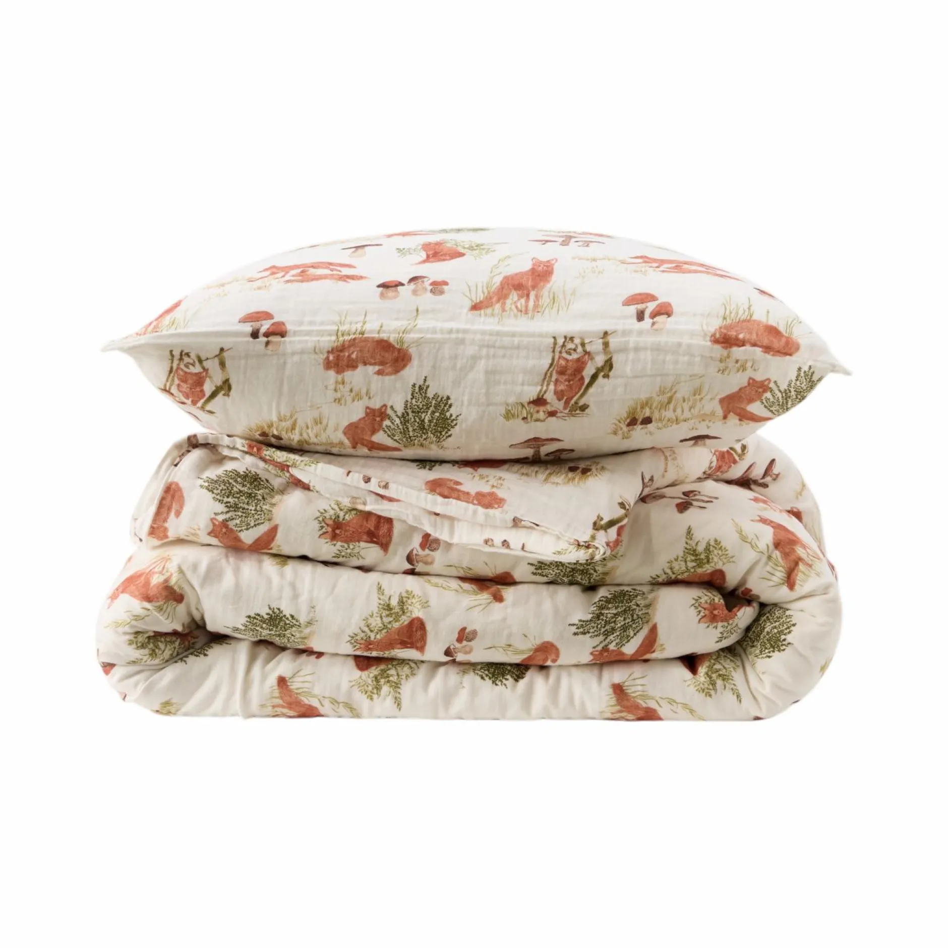 Parures De Lit Enfant>Camif Parure de lit enfant gaze de coton Promenons nous dans les bois - 140 x 200 cm