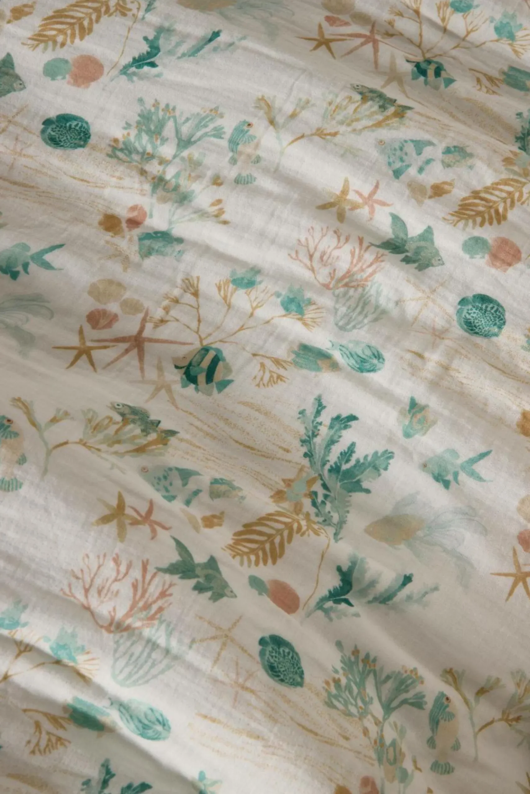 Parures De Lit Enfant>Camif Parure de lit enfant gaze de coton Chansons d'eaux douces - - 140 x 200 cm Bleu