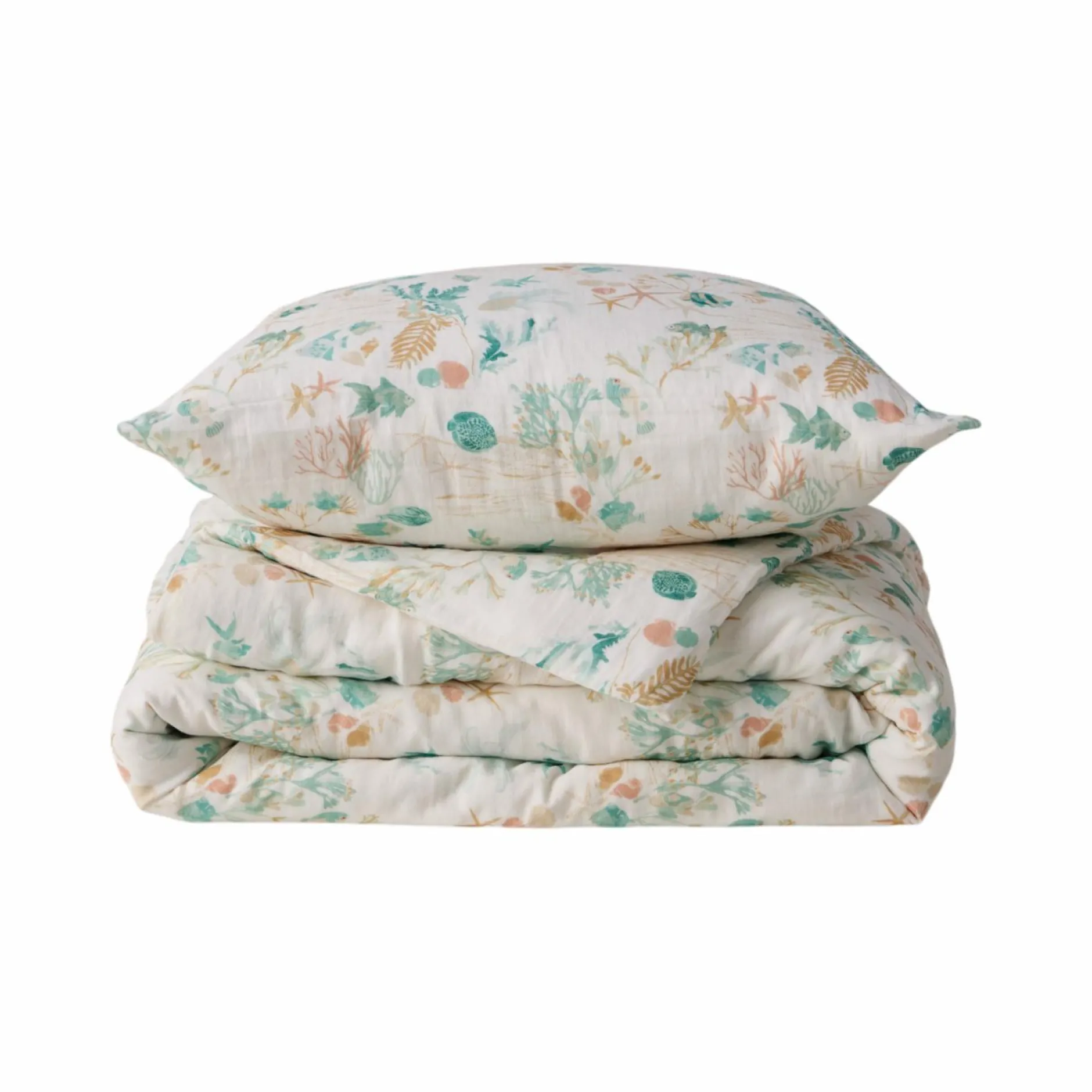 Parures De Lit Enfant>Camif Parure de lit enfant gaze de coton Chansons d'eaux douces - - 140 x 200 cm Bleu