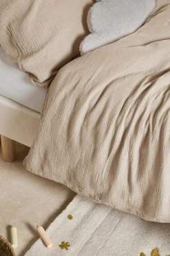 Parures De Lit Enfant></noscript>Camif Parure de lit enfant gaze de coton bio Lou - - 140 x 200 cm Beige