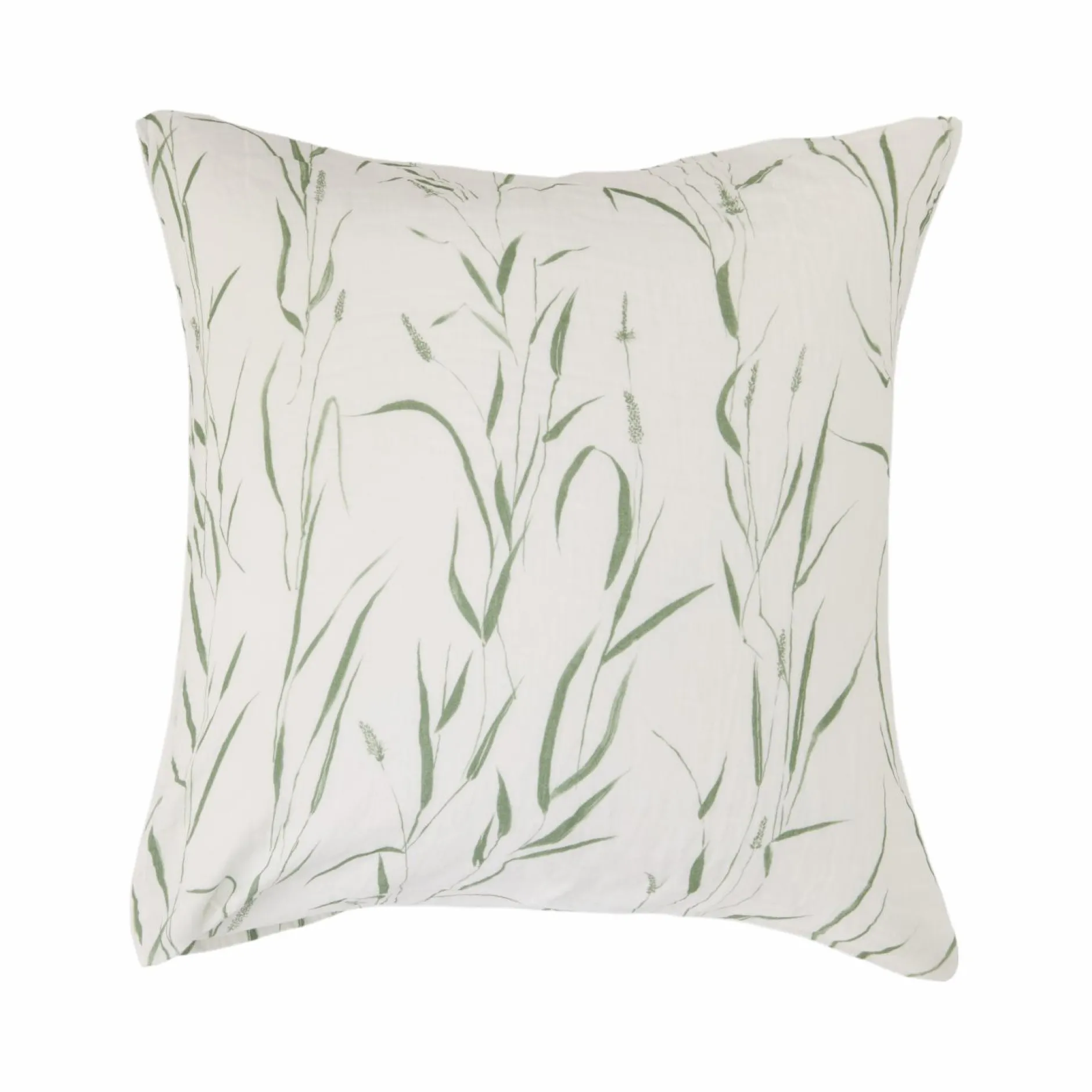 Housses De Couette|Parures De Lit>Camif Parure de lit gaze de coton Vulpin - - 240 x 220 cm Ecru/Vert