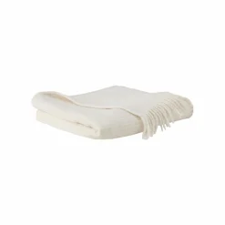 Plaids|Plaids>Camif Plaid nid d'abeille coton polyester recyclé Pazenn - - 130 x160 cm Ecru