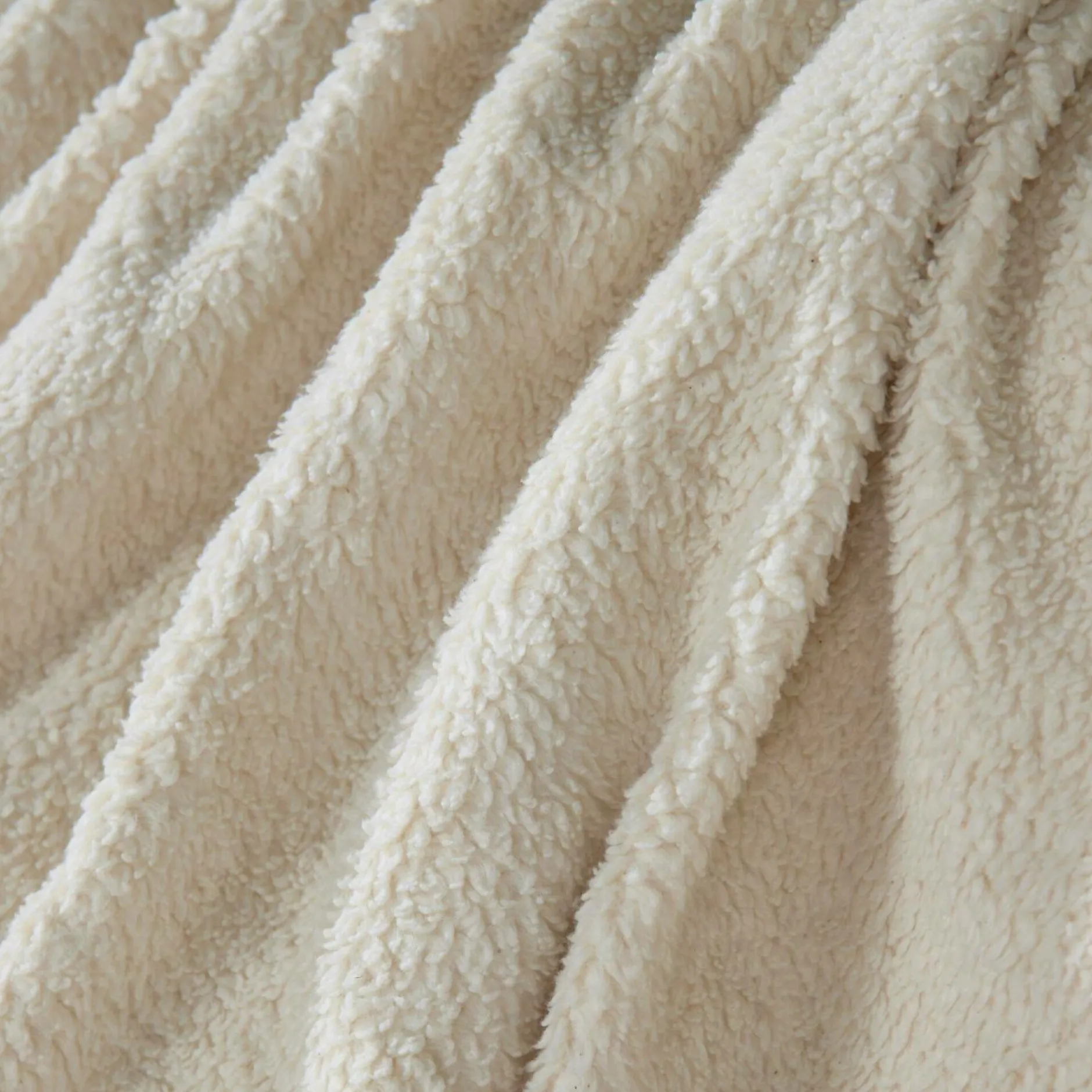 Plaids|Plaids>Camif Plaid sherpa gaze de coton bio Pablo - - 130 x 150 cm Ecru