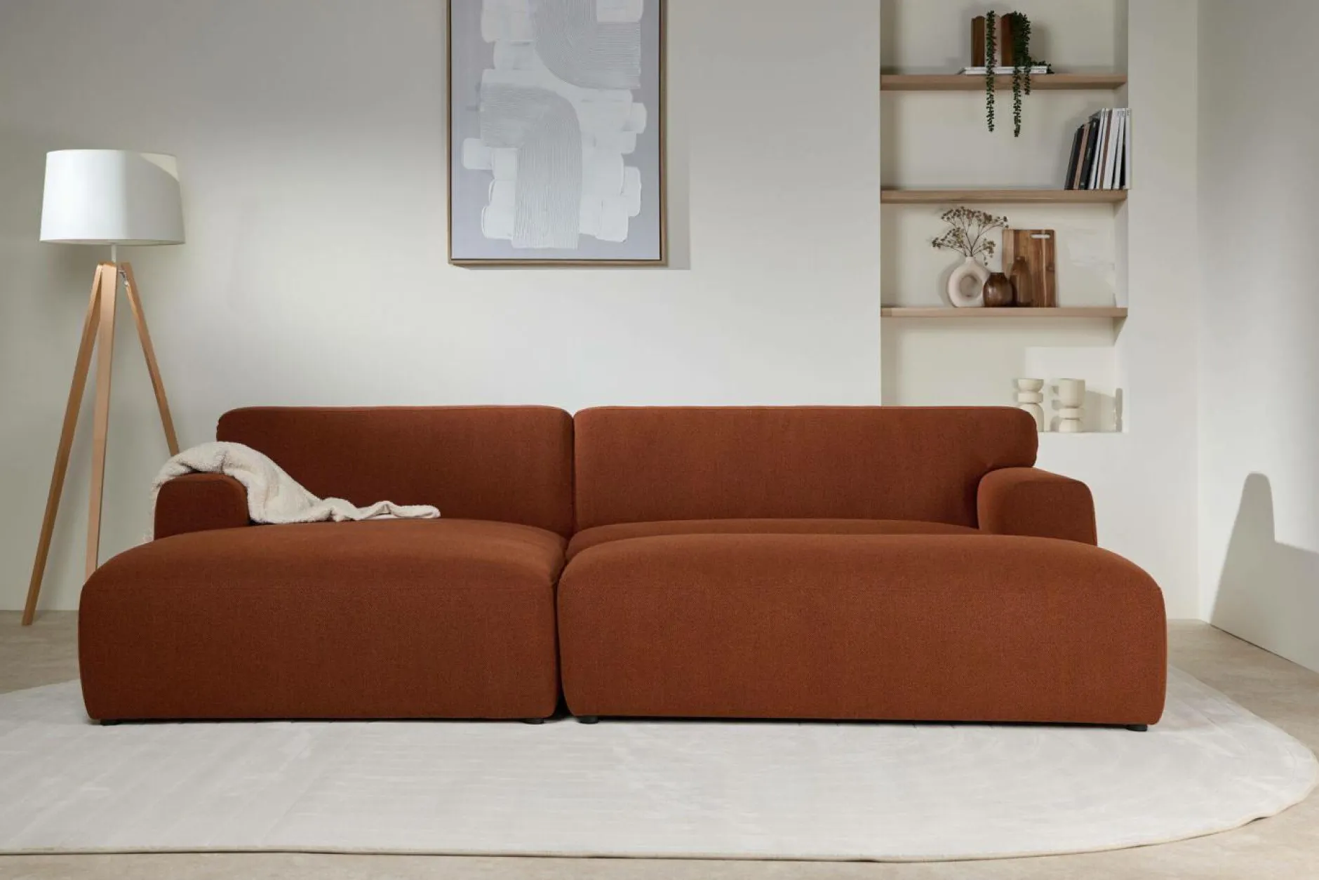 Plaids|Plaids>Camif Plaid sherpa gaze de coton bio Pablo - - 130 x 150 cm Ecru