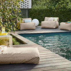 Poufs, Poires Et Coussins De Sol|Poufs, Poires Et Coussins De Sol>Camif Pouf Bain de soleil Recyclé Heva - Sable