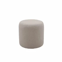 Repose-Pieds>Camif Pouf bouclette 40 cm Ome - Gris Clair